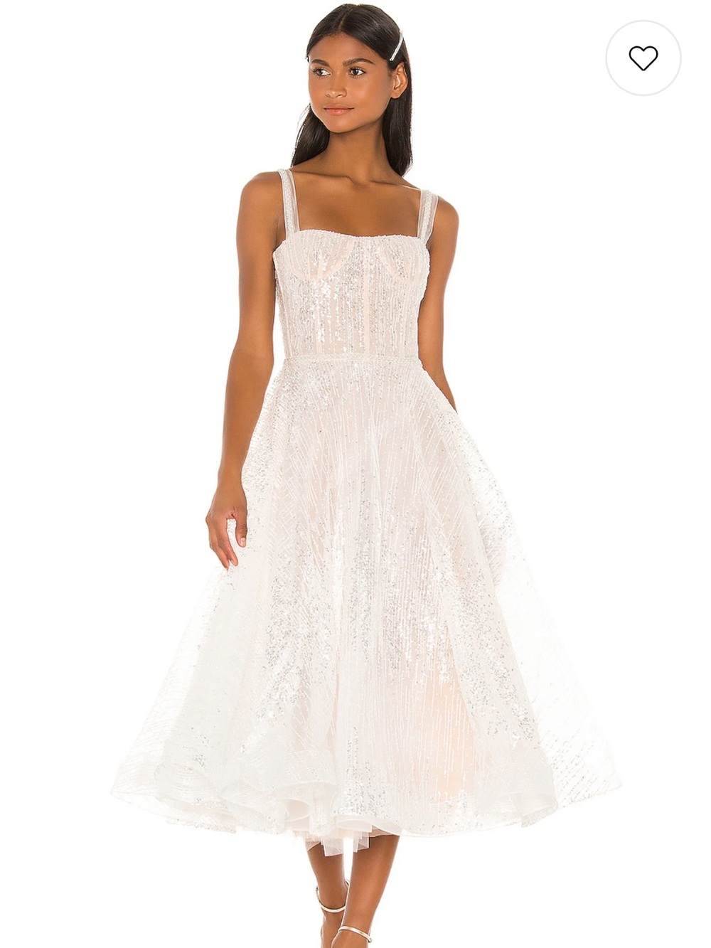 Mademoiselle Bridal Midi Dress in White